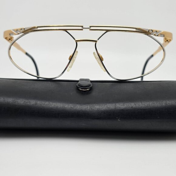 Cazal Mod 256 Col 963 Gold Silver Aviator Sunglasses Frame w/ Case Germany 57mm